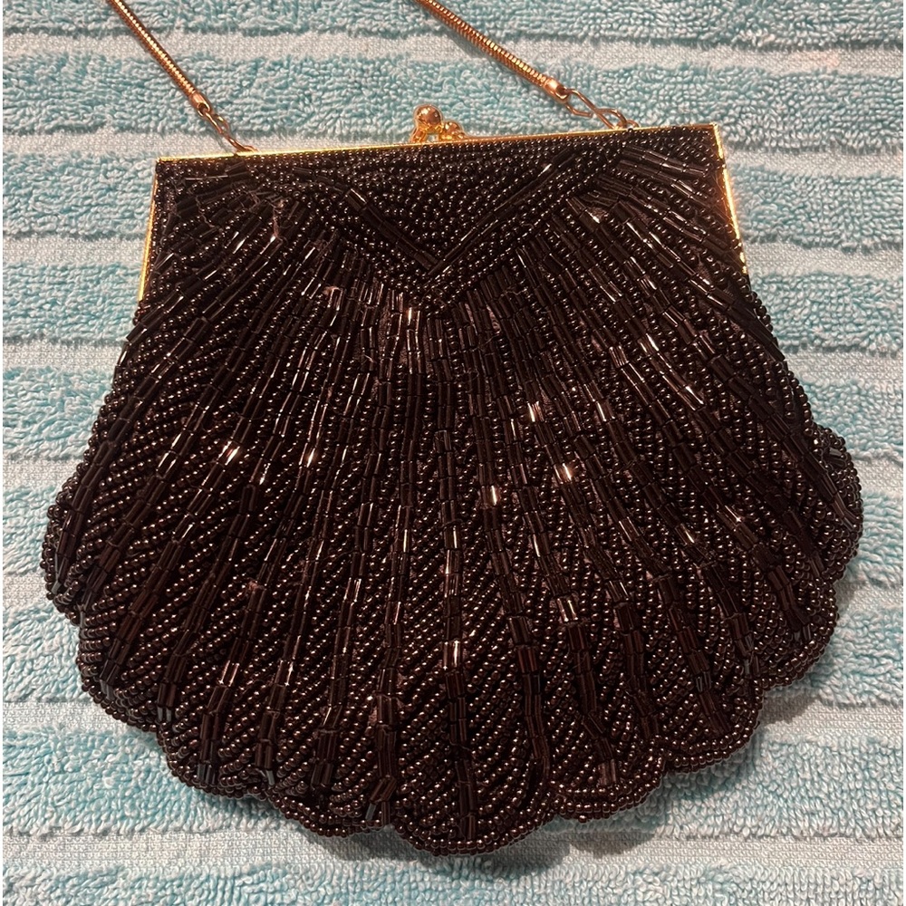 Black beaded special occasion purse